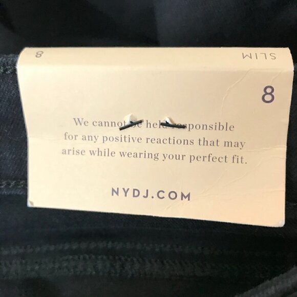 NWT NYDJ Sherri Slim Black High Rise 5 Pocket Jeans Size 8 - Picture 10 of 10